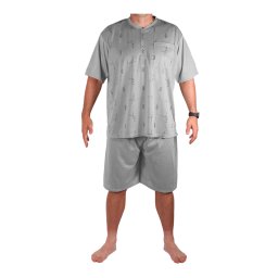 Honza pánské pyžamo s krátkým rukávem 6XL světle šedá