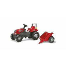 Rollytoys Šlapací traktor Rolly Juniors vlečkou červený akční