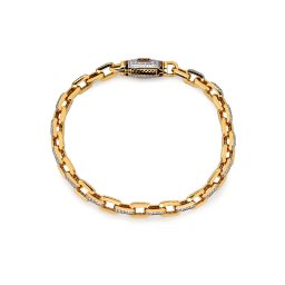 Monaco Chain bracelet Cavo Alternate Pavé lock 6 mm IZ30801N