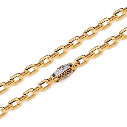 Monaco Chain Cavo Plain Pavé Lock 6 mm IZ30802