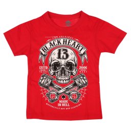tričko dětské BLACK HEART - RIDER RED - RED - 17187