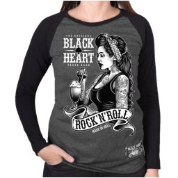 tričko dámské s dlouhým rukávem BLACK HEART - PIN UP SHAKE LS - GREY - 14331