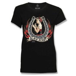 tričko dámské BLACK HEART - LUCKY - BLACK - 14481