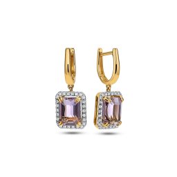 Jedinečné ametrínové náušnice 5,68 ct s diamanty KU2081N