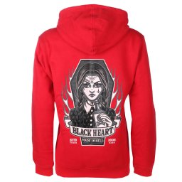 mikina dámská BLACK HEART - WEDNESDAY - RED OVERSIZE - 17563