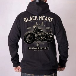 mikina pánská BLACK HEART - MOTORCYCLE - BLACK - 16964