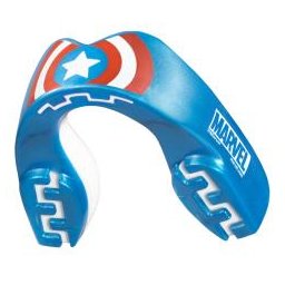 Hokejový chránič zubů SafeJawz Marvel Captain America Mouthguard Junior (juniorská)