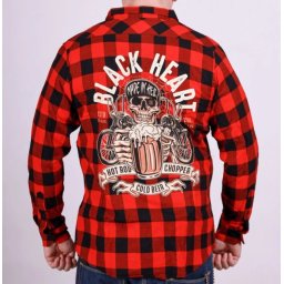 košile pánská BLACK HEART - BEER BIKER - RED - 14020