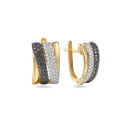 Unikátní náušnice s čirými a černými brilianty IZBR824PRN