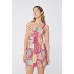 Tezenis Krátké Šaty z Plátěné Viskózy s Žabičkovým Nabíráním Žena Multicolor Größe L