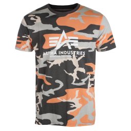 tričko pánské ALPHA INDUSTRIES - orange grey camo_100501C