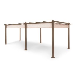 Blumfeldt Pantheon Rust, pergola, hliníková čtyřhranná trubka, 3×6 m, 4 rohové sloupky, nepromokavá