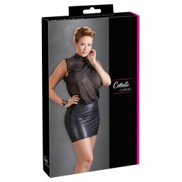 Cottelli Plus Size - leskl ifonov aty - ern - 2XL
