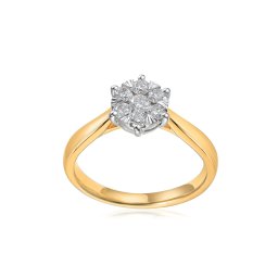 Jiskřivý briliantový prsten Mallee, 14K IZBR898