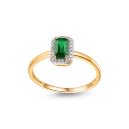 Smaragdový prsten 0,30 ct s diamanty Irma IZBR582S