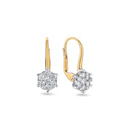 Briliantové náušnice Mallee, kombinované zlato IZBR898N
