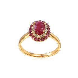 Elegantní rubínový prsten 1,00 ct s brilianty IZBR959