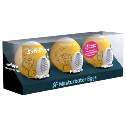 Satisfyer Egg Fierce - sada masturbtor ve tvaru vajka - 3 ks