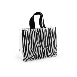 Taška z laminované netkané textilie 31x26 cm, barva 2 bílá zebra