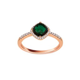 Diamantový prsten se zeleným turmalínem 0,93 ct DIHU011R