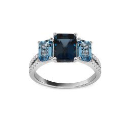 Prsten s baguette topasy 3,67 ct a diamanty DIHU015A