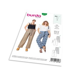 Střih Burda 6218 - Letní kalhoty, lněné kalhoty pro plnoštíhlé
