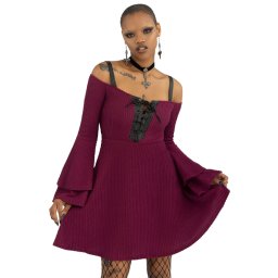 šaty dámské KILLSTAR - Dark Myth - Red - KSRA011148