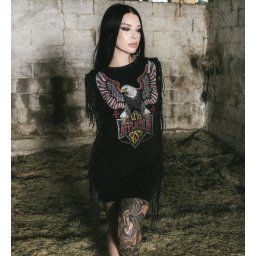 šaty dámské AFFLICTION - TWIN TURBO FRINGE - AWV26477-BKLV