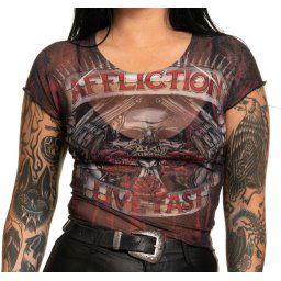 tričko dámské (top) AFFLICTION - HOLLOW POINT - AWV26452-BK