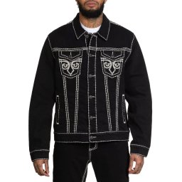 bunda pánská AFFLICTION - BLACK - DENIM - 110OW423-BK