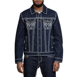 bunda pánská AFFLICTION - PRAIRIE - DENIM - 110OW422-PRAI