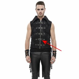 vesta pánská DEVIL FASHION - Deus Punk Buckled - POŠKOZENÉ - MY656