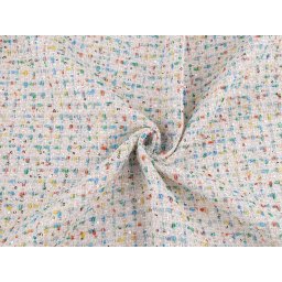 Kostýmovka s drobnými flitry / tvíd, barva 1 (310 g/m²) Off White