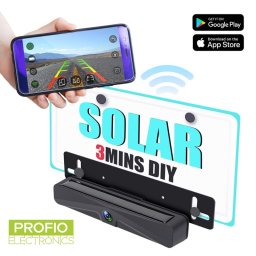 Bezdrátová couvací kamera Solární s FULL HD na SPZ pro mobil (iOS, Android)