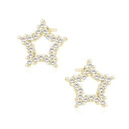 Lafira pozlacené stříbrné náušnice Star Crystal Z1504EG