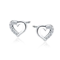 Lafira stříbrné náušnice Heart Crystal Z1901E