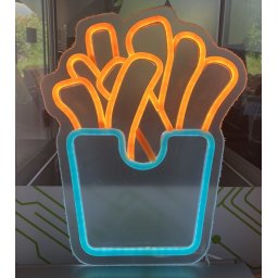 Hranolky - Fast food - LED neon reklama logo na zeď