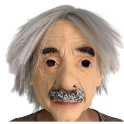 Einstein muž maska na obličej a hlavu - pro děti i dospělé na Halloween či karneval