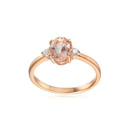 Prsten s morganitem 0,78 ct a diamanty Dahlia, 14K IZBR562R