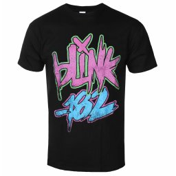 tričko pánské Blink 182 - Neon Logo - BLACK - ROCK OFF - BLINKTS01MB