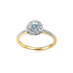 Zásnubní prsten s modrým lab-grown diamantem Adelynn IZLG1220B