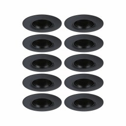 PAULMANN Vestavné svítidlo 10ks-sada nevýklopné kruhové 90mm GU10 max. 10x10W 230V černá