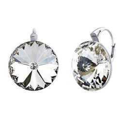 Stříbrné náušnice se Swarovski® Crystals 18 mm rivoli čiré