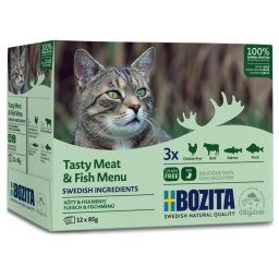 Bozita Tasty Meat Fish Menu JELLY - kapsičky pro kočky 12x85 g
