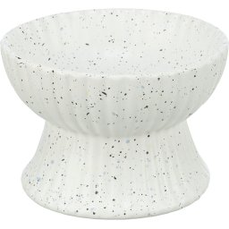 Keramická miska zvýšená, bílá žíhaná 14 cm, 0,37 l