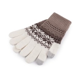 Dámské / dívčí pletené rukavice norský vzor, barva 8 béžová krémová