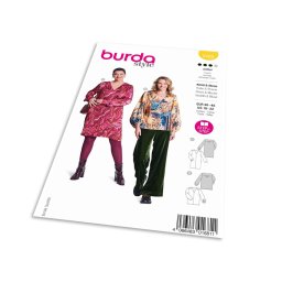 Střih Burda 5783 - Halenkové šaty, hedvábné šaty, halenka