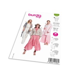 Střih Burda 5787 - Otevřené sako, zavinovací kabát s páskem, vaflový kabát
