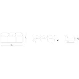 Prostoria designové sedačky Buffa 3 Seater