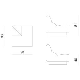 Prostoria designové sedačky Layout Sofa Outercorner Seat L